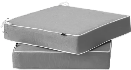 Miniatura 12 de PNP FKJP Juego de 2 cojines para sillas de exterior, 20 x 20 x 4 pulgadas, impermeables, tela de olefina con espuma de alta densidad 30D y funda