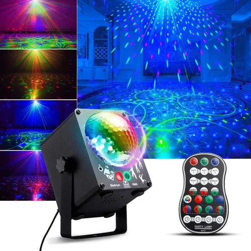 Luz de escenario de discoteca para fiesta, luces estroboscópicas activadas por sonido, luces LED RGB intermitentes con control remoto para fiestas,