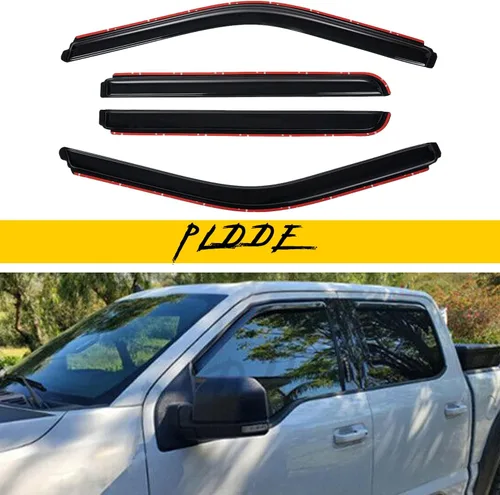 Miniatura 24 de 4 viseras adhesivas para ventana de ventilación de montaje exterior, para humo, sol, lluvia, compatibles con 15-23 F150 Crew Cab (Supercrew Cab)