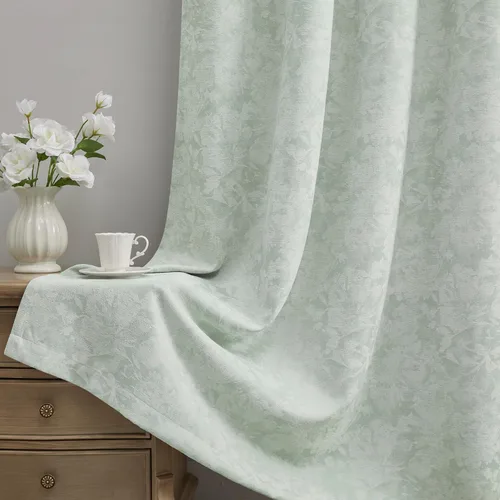 Miniatura 17 de Beauoop - Cortinas opacas beige con diseño floral jacquard, 2 paneles, para dormitorio/sala, de felpilla, gris pardo, aislantes y a prueba de ruido