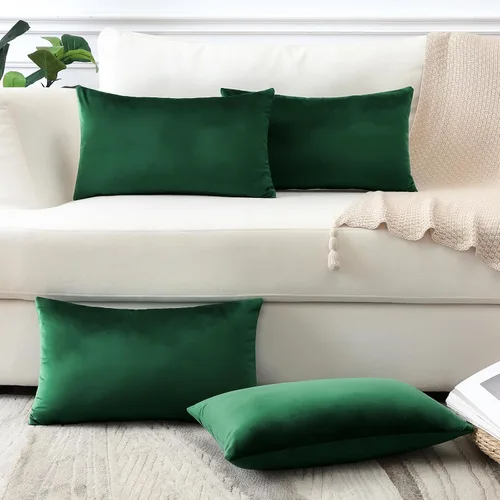 Miniatura 24 de OTOSTAR Juego de 4 fundas de almohada decorativas de terciopelo suave, fundas de cojín lumbares sólidas, fundas de cojín lujosas para sofá
