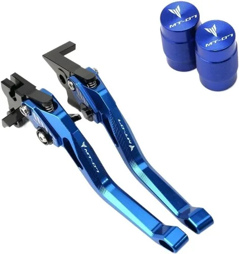 Miniatura 3 de F para Yamaha MT07 FZ07 Mt-07 2019 2020 2021 Palancas de embrague de freno corto y tapas de aire Y para válvula de neumático de automóvil