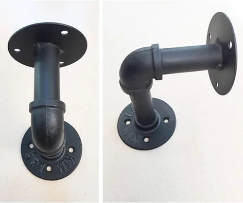 Miniatura 9 de Rustic Farmhouse - Soporte de estante de tubería retro industrial, estantes flotantes para flores, estanterías, soporte de estante