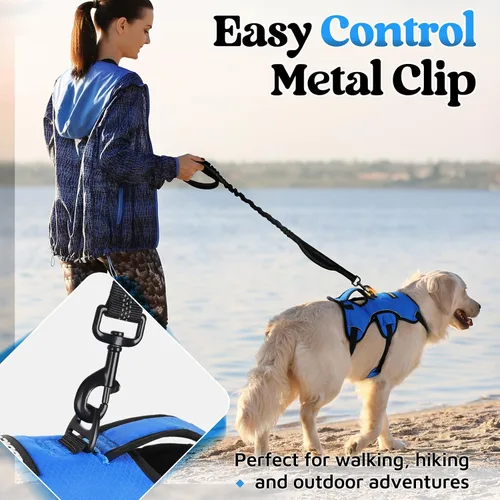 Miniatura 5 de rabbitgoo - Arnés para perro a prueba de fugas, arnés para mascotas acolchado suave de cuerpo completo, arnés reflectante ajustable sin tirones