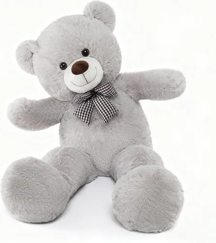Miniatura 33 de MorisMos Oso de peluche gigante, regalo de oso gigante suave para niñas, novia en San Valentín, Navidad, cumpleaños, 47 pulgadas, azul Azul claro