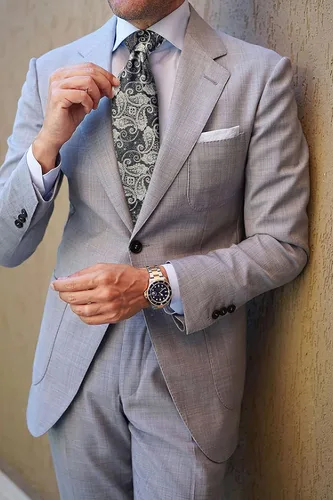 Miniatura 115 de HISDERN Corbatas para hombre, corbata de cachemira y bolsillo cuadrado tejido clásico floral para hombre, corbata de fiesta de boda