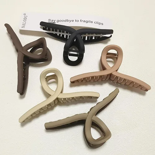 Miniatura 15 de Pinzas para el cabello de 4.3 pulgadas, grandes, antideslizantes, grandes mate, clip de mariposa para cabello fino y grueso, paquete de 4 4