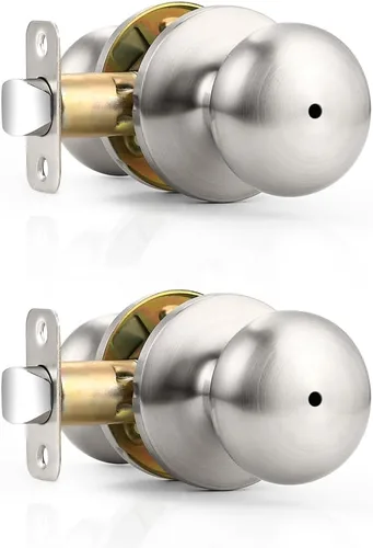 Miniatura 22 de Probrico - Perillas de privacidad para puerta de baño/dormitorio, perilla interior de bronce aceitado sin llave, perilla de puerta con bloqueo sin