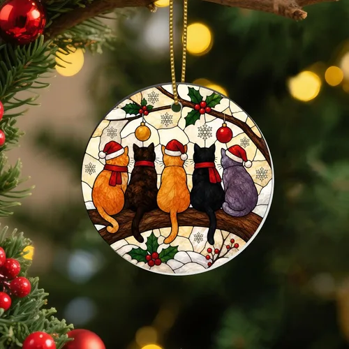 Miniatura 28 de Adornos Colgantes de Navidad Ho-Ho-Ho de 2 Lados Impresos 2025, Regalos de Terror de Navidad para Amantes de las Películas, Adorno de Cerámica