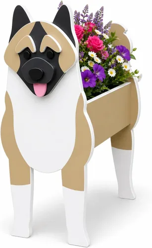Macetas pequeñas para perros Akita americanos, maceta con forma de animal, macetas de jardín para suculentas de primera calidad, diseño lindo de