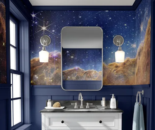 Miniatura 2 de Foto de la nebulosa de Carina de los acantilados cósmicos (imagen de NIRCam) NASA. mural de pared espacial Galaxy Nebula Papel tapiz para despegar