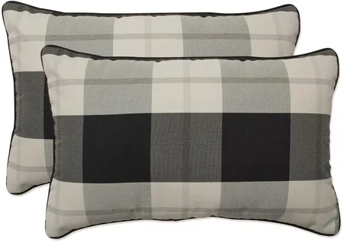 Miniatura 17 de Pillow Perfect Almohadas lumbares mate Anderson para exteriores/interiores, 11.5 x 18.5 pulgadas, color negro, paquete de 2