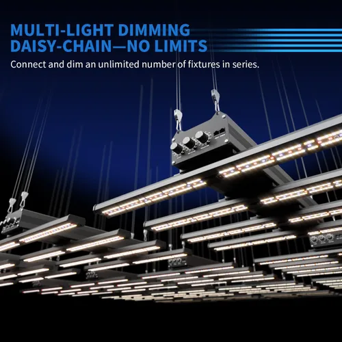 Miniatura 4 de Luz LED de cultivo de 320 W con 7 espectros ajustables (UV e IR), lámpara de planta de espectro completo regulable para cobertura de 3 x 3 pies