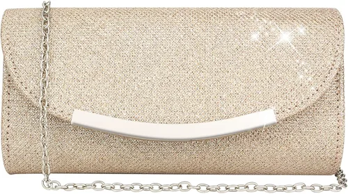 Bolso de mano con purpurina para mujer, bolso de noche, bolso de mano, de metal brillante, sobre formal, boda, baile de graduación, bolso de mano