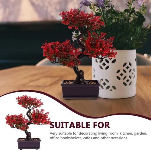Miniatura 5 de Árbol bonsái artificial, árbol bonsái falso realista, plantas falsas de interior, planta sintética en maceta, planta bonsái de pino japonés, planta