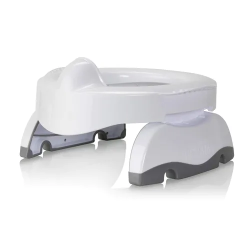 Miniatura 2 de Kalencom Potette Plus Premium 2 en 1 Anillo de entrenamiento para asiento de inodoro y orinal con protector de orina integrado y asas de fácil Blanco