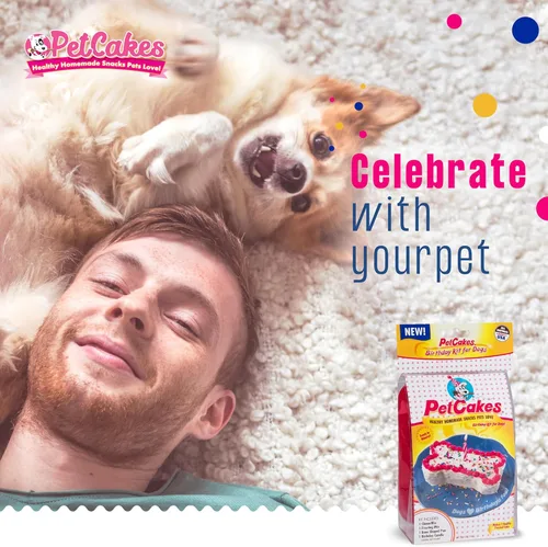 Miniatura 5 de Kit de Pastel de Cumpleaños para Perros PetCakes - Golosinas Completamente Naturales - De Cachorros a Perros Grandes, Sabor a Algarrobo - 5.5 Oz