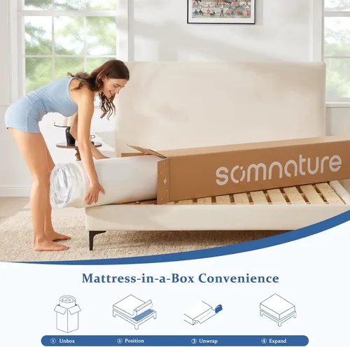 Miniatura 7 de Colchón individual en una caja, colchón de espuma viscoelástica de gel refrescante de 10 pulgadas para alivio de presión y sueño profundo, firmeza