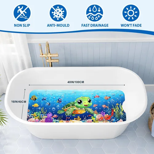 Miniatura 2 de XIYUNTE Alfombra de Baño para Bebé para Bañera Antideslizante Alfombra de Baño para Niños - 40''x16'' Extra Larga Alfombra de Bañera para Bebé