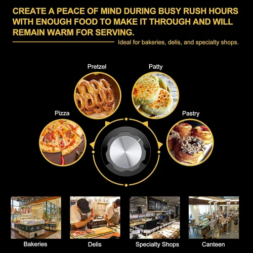 Miniatura 6 de Calentador de alimentos eléctrico de 5 estantes para catering con capacidad para (10) cajas de pizza de 15", gabinete de mantenimiento