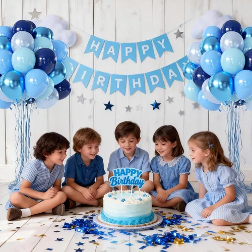 Miniatura 3 de Globos azules, 60 globos de látex de 12 pulgadas azul marino metálico azul marino perla claro cromado azul para cumpleaños, graduación, día