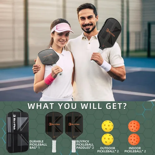 Miniatura 6 de Paleta de pickleball aprobada por USAPA con superficie de fibra de carbono reforzada