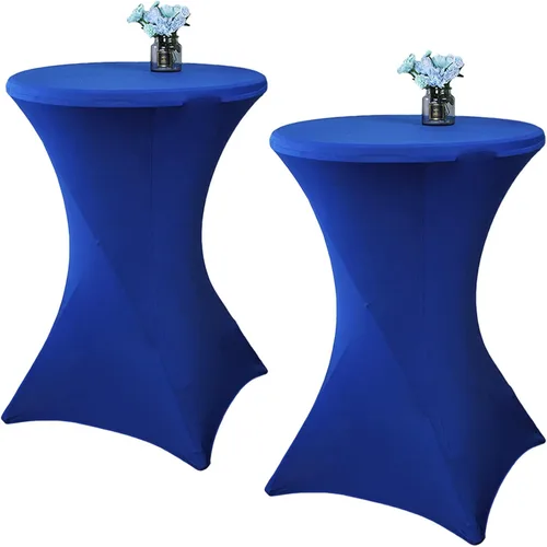 Miniatura 15 de Paquete de 2 manteles de cóctel de elastano de 24 x 43 pulgadas, redondos, ajustables, para bodas, banquetes, eventos, fiestas