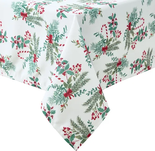 Miniatura 24 de Laura Ashley Mantel decorativo, resistente a las arrugas y a las manchas, repelente al agua a prueba de derrames, tela de poliéster lavable de fácil