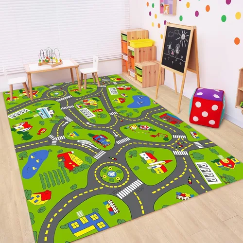 Miniatura 10 de Alfombra del alfabeto para niños, alfombra suave ABC para niños con parte trasera antideslizante, alfombra educativa para sala de juegos para niños