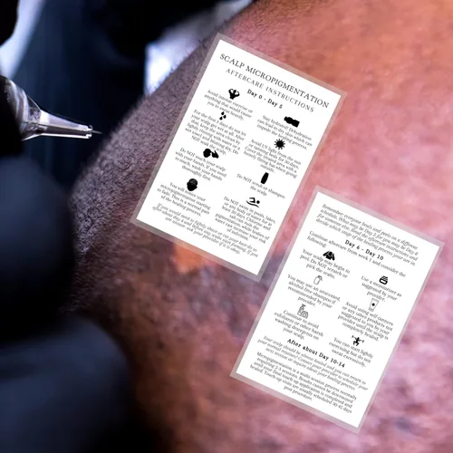 Miniatura 8 de Tarjetas de instrucciones de cuidado posterior de micropigmentación del cuero cabelludo para clientes 30 paquetes para maquillaje permanente