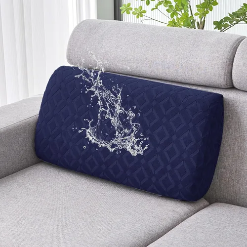 Miniatura 42 de Genina Fundas de cojín para sofá impermeables, fundas elásticas para sofá seccional, funda de cojín lavable, antideslizante, con parte inferior
