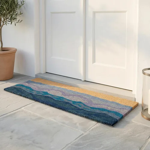 Miniatura 78 de Fab Habitat Felpudo extra grueso, tejido a mano, duradero, fibra de coco natural, entrada, puerta delantera, porche, patio, pájaros en rama, gris