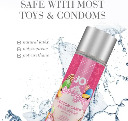 Miniatura 4 de JO H2O Lubricante personal con sabor a algodón de azúcar – Lubricante comestible a base de agua para sexo oral, seguro para hombres, mujeres