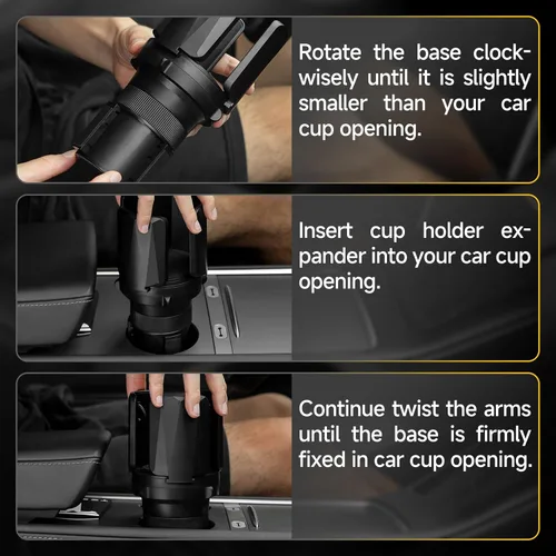 Miniatura 5 de DYLEN Expansor de portavasos para automóvil, adaptador de expansor para automóvil con brazos expandibles, se adapta a Yeti, HydroFlask, Stanley