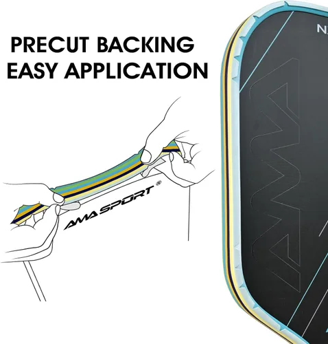 Miniatura 201 de PICKLETECH Cinta de protección de pala de pickleball – Protector de borde de cabeza de paleta – Cinta de protección de borde de raqueta ajuste gris