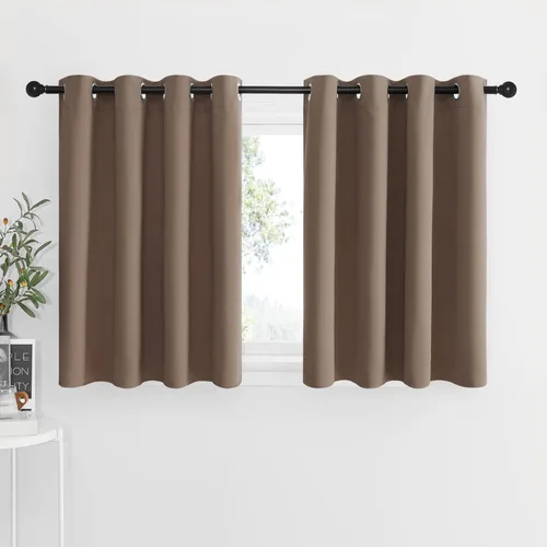 Miniatura 188 de NICETOWN Cortinas opacas de cocina para ventana sobre el fregadero, aislamiento térmico, decoración del hogar, pequeños niveles opacos con ojales