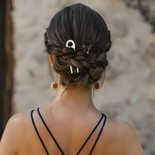Miniatura 2 de 4 horquillas para el cabello para mujer, pinzas francesas de Prestiges, ángulo curvado, dentado, diseño antideslizante para horquillas francesas