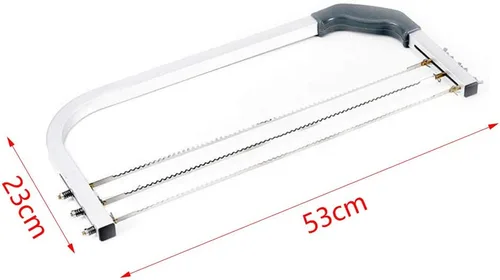 Miniatura 5 de Bibabala Nivelador de pastel, acero inoxidable 304, 3 cuchillas, cortador de pasteles de capa ajustable, cortador de pasteles de bricolaje