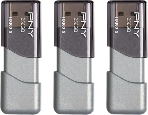 Miniatura 4 de PNY Unidad USB 3.0 Turbo Attaché 3 de 256 GB, paquete de 3 – Gris, P-FD256X3TBOP-MP, 100 MB/s, Ligera y Duradera - Almacenamiento y Transferencia