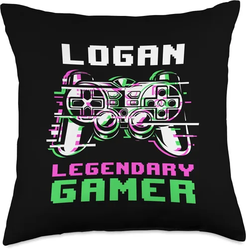Miniatura 5 de Personalized Gaming Gift Idea And Gamer Quotes Logan-Legendary Gamer-Almohada personalizada, 16 x 16 pulgadas, multicolor