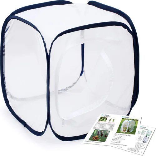 Miniatura 8 de RESTCLOUD - Jaula de hábitat para insectos y mariposas, 23.6 pulgadas de alto Blanco con verde