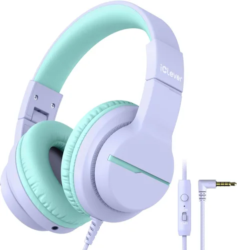 Miniatura 8 de iClever HS19S - Auriculares infantiles con micrófono, limitador de volumen seguro a 85 dBA, auriculares estéreo con orejeras para niños y niñas