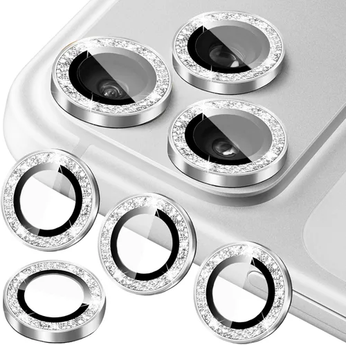 Miniatura 22 de Protector de lente de cámara compatible con iPhone 11, 11 Mini, 11 Pro y iPhone 11 Pro Max (paquete de 3 + 1), purpurina brillante, funda de cámara
