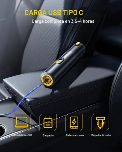 Miniatura 7 de AUXITO Aspiradora de Coche Portátil Inalámbrica 14000 Pa de Succión, Aspiradora de Mano Sopla y Aspira 2 en 1, Aspiradora Pequeña de Mano para Negro