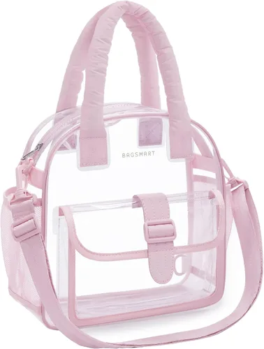 Miniatura 7 de BAGSMART Bolso Transparente para Eventos en Estadios 12 x 6 x 12, Bolso Bandolera Transparente para Mujeres para Viajes, Festival