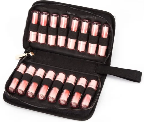 ROWNYEON Estuche organizador de lápiz labial, soporte para lápiz labial, bolsa de maquillaje de viaje, estuche de cosméticos de gran capacidad,