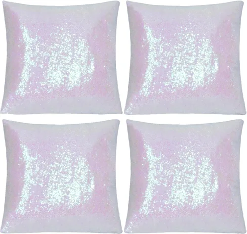 Miniatura 9 de SquarePie Juego de 4 fundas de almohada de lentejuelas de 18 x 18 pulgadas, fundas de almohada decorativas con purpurina dorada brillante