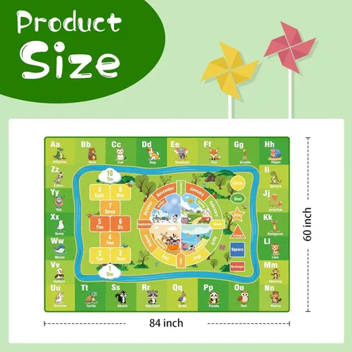 Miniatura 2 de Alfombra ABC de 5' x 7', Alfombras para Niños para Sala de Juegos, Aula, Dormitorio, Tapete de Juego de Aprendizaje Educativo con Alfabeto