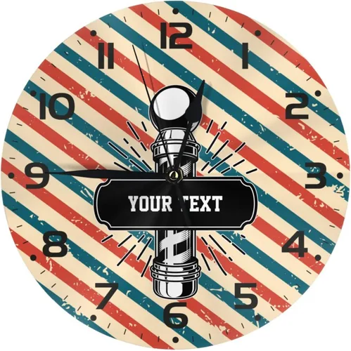 Miniatura 17 de Reloj de pared personalizado para peluquería, reloj de pared personalizado con texto sin tictac, silencioso, silla de peluquería personalizada de 10