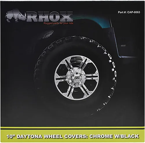 Miniatura 3 de Red Hawk CAP-0063 Daytona - Juego de 4 fundas para rueda (10 pulgadas), color cromado